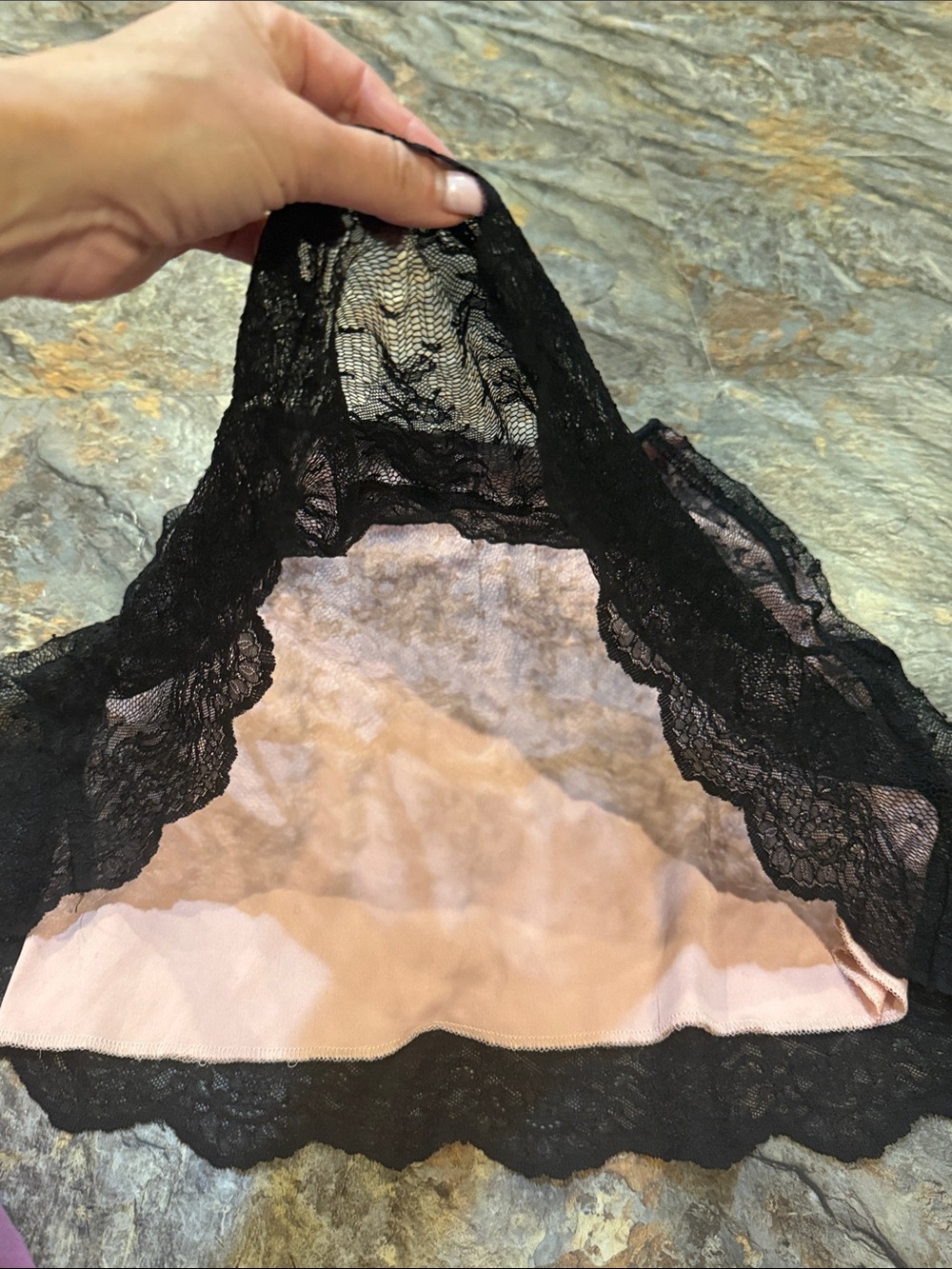 Girls size 16 Black Lace Overlay Skirt with Blush Lining - Picture 4 of 8